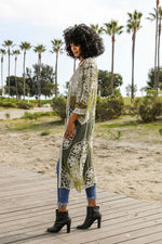 Contrast Mesh Cotton Lace Kimono