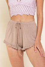 Light Weight Ruffle Trim Shorts