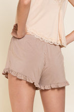 Light Weight Ruffle Trim Shorts