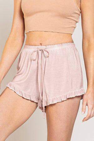 Light Weight Ruffle Trim Shorts