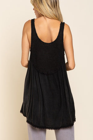 Perfect Flowy Fit Thermal Knit Paneled Tank Top