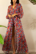 PRINT MAXI DRESS WITH SHORT PANTS