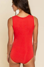 Sleeveless Ribbed Button Front Bodysuit