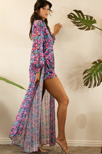 PRINT MAXI DRESS WITH SHORT PANTS