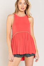 Sweet and Simple Babydoll Knit Tank Top