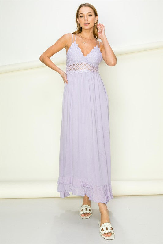 IN LOVE BUSTIER LACE MAXI DRESS