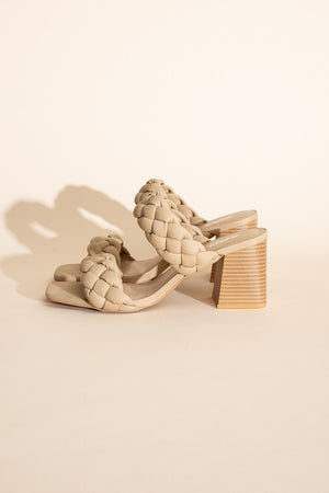 BUGGY-S BRAIDED STRAP MULE HEELS